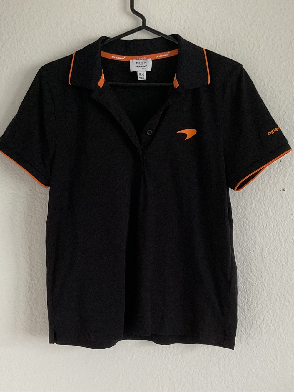McLaren Women’s Black Polo with Orange Trim